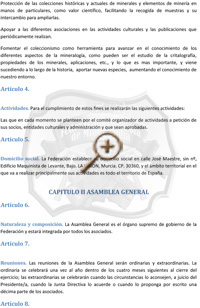 Estatutos de la Federación Española de Mineralogía
